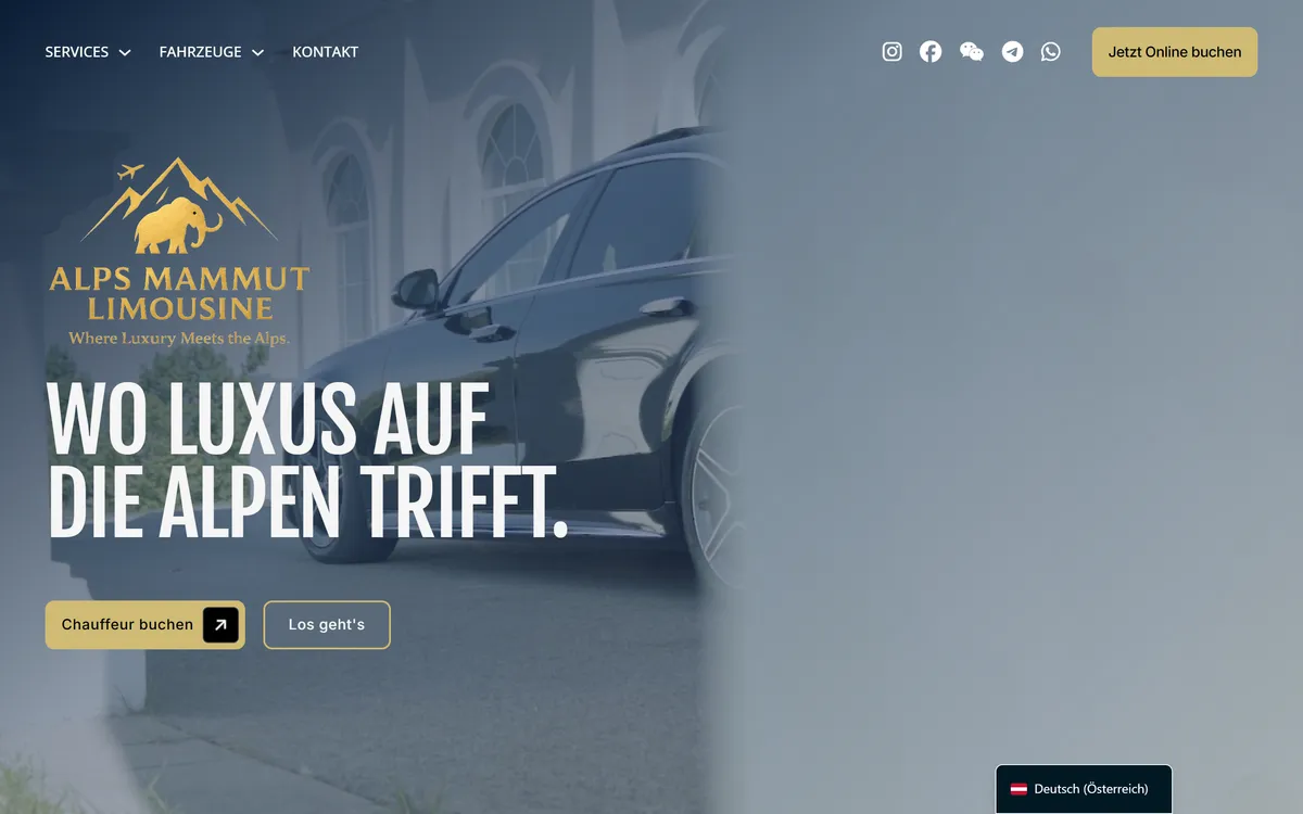 Webseite von Alps Mammut Limousine