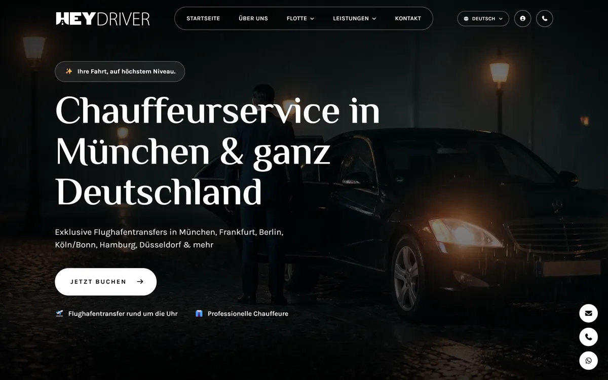 Webseite von HeyDriver