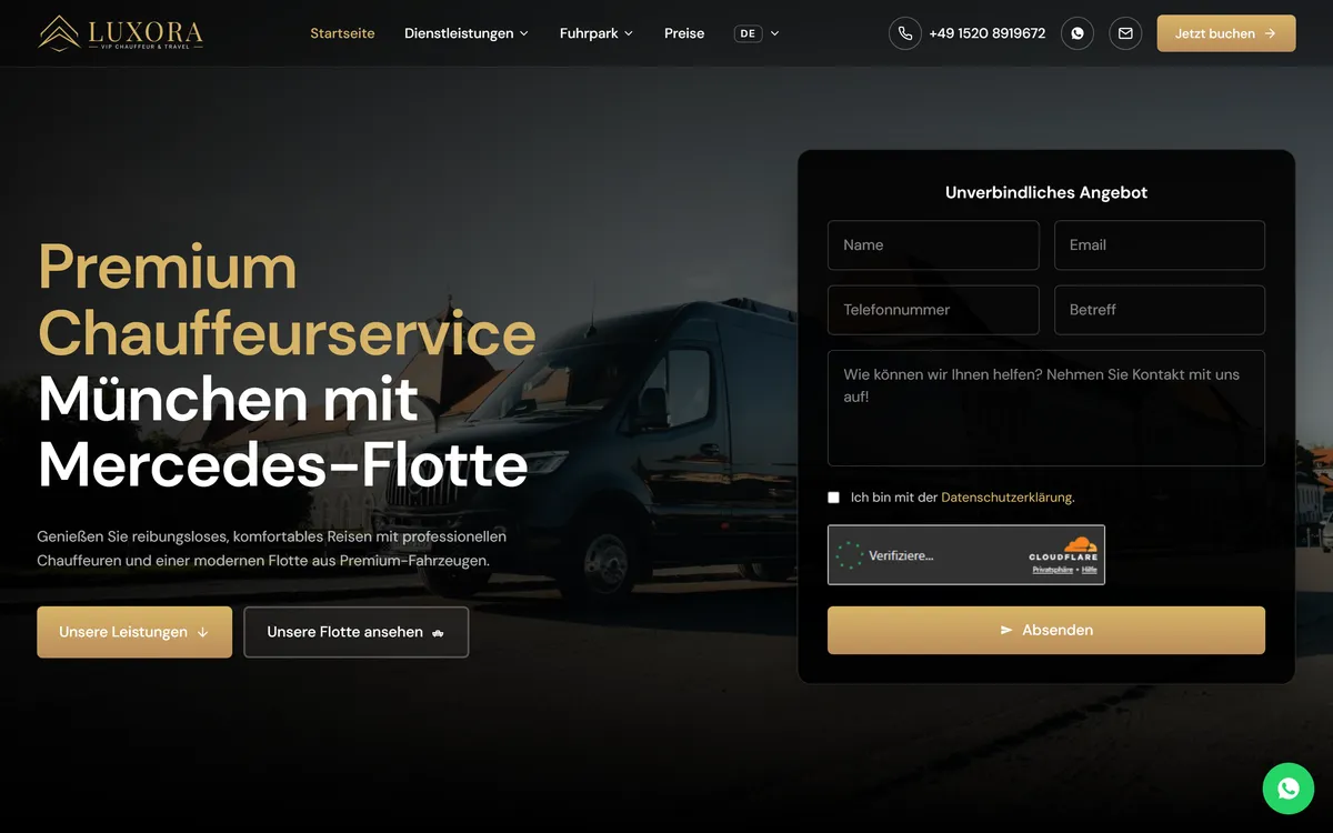 Webseite von Luxora VIP