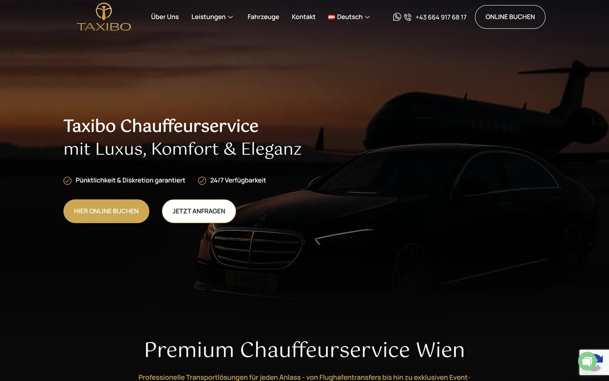 Webseite von Taxibo