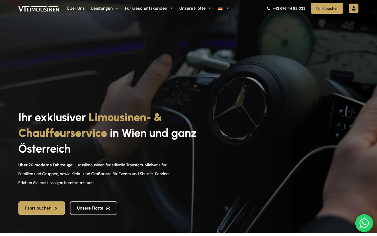 Webseite von VT-Limousinenservice GmbH